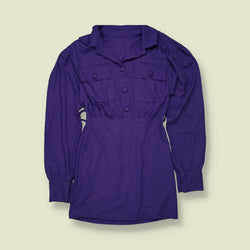 1970s-80s | Purple Poly Blend Mini Dress - 12