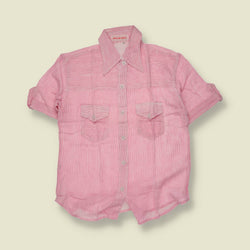1970s | Richard Shops | Pink and White Striped Shirt - 10