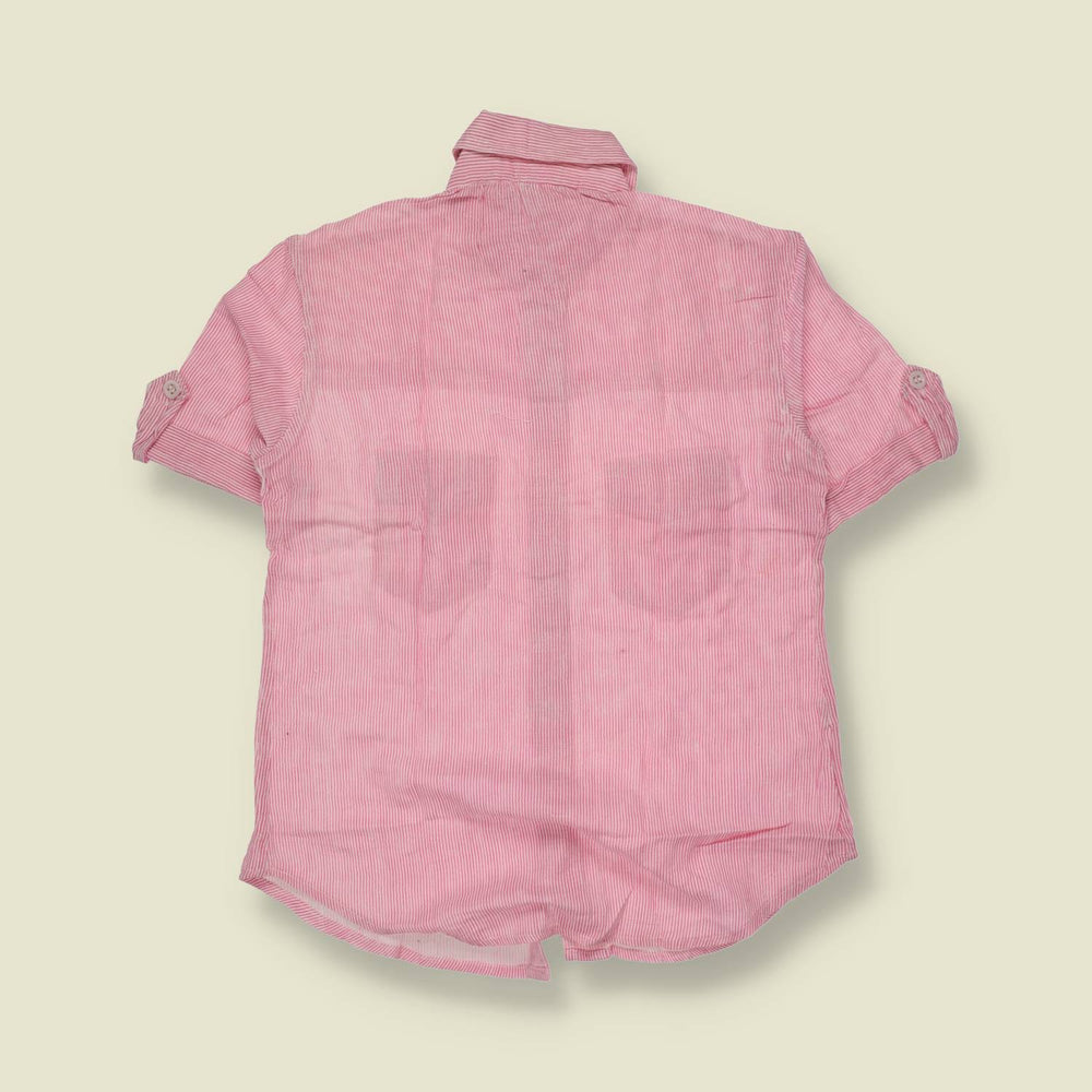 1970s | Richard Shops | Pink and White Striped Shirt - 10