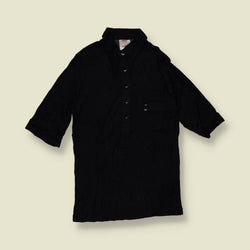 1970s | TGL | Black Ribbed Acetate Pullover Shirt - 6