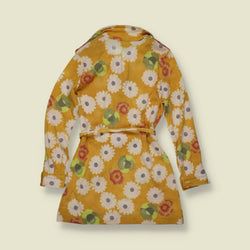 1970s | Clico | Mustard Daisy Print Knit Mini Dress - 8