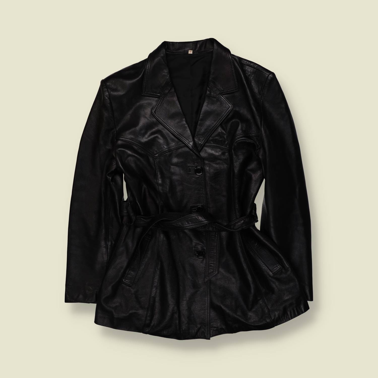 1990s | Western Leather Jacket | Black - 12