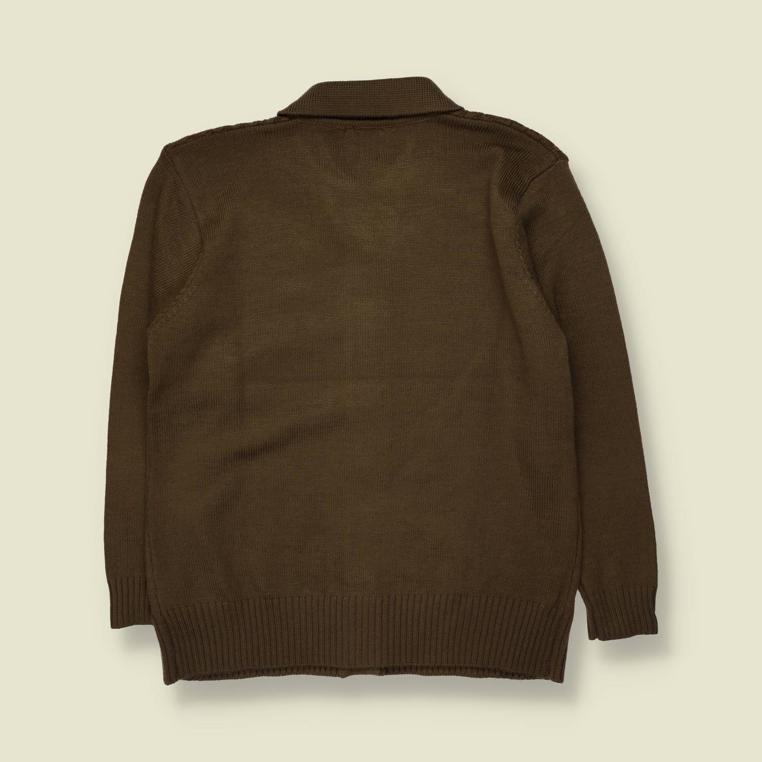 1970s | Saiyo Green | Cable Knit Cardigan | Khaki - 14