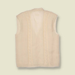 1970s | Cable Knit Waistcoat | Cream - 6