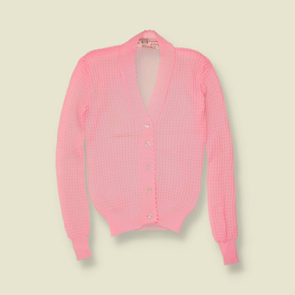 1970s | Confezion di Lusso | Textured Knit Cardigan | Pink - 4