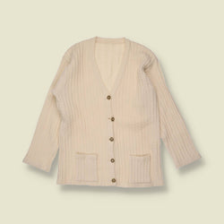 1970s | Cable Knit Cardigan | Ivory - 6