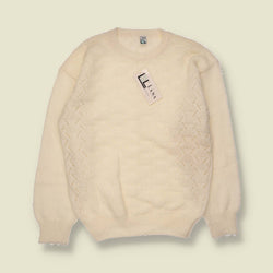 1970s | Lana | Deadstock Textured Knit Jumper | Ivory - 10