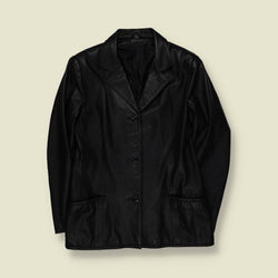 1990s | Leather Jacket | Black - 10