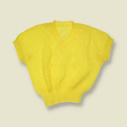 1970s-1980s | Textured Knit Vest | Yellow - 10