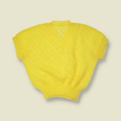 1970s-1980s | Textured Knit Vest | Yellow - 10