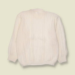 1970s | Textured Cable Knit Jumper | Ivory - 10