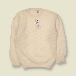 1970s | Lana | Deadstock Textured Knit Jumper | Ivory - 8