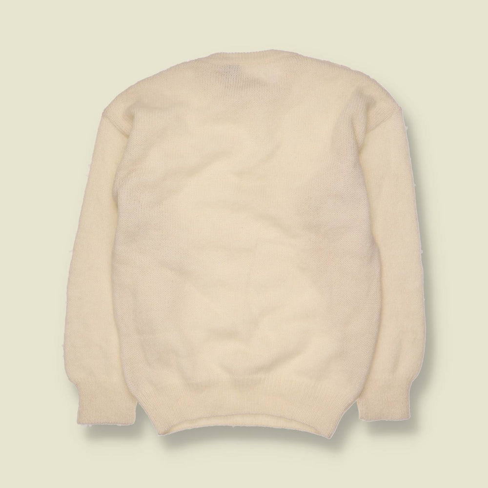 1970s | Lana | Deadstock Textured Knit Jumper | Ivory - 8