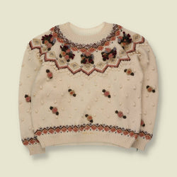 1990s | Fair Isle Floral Knit Jumper | Ivory - 12