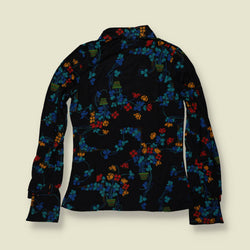 1970s | TGL | Deadstock Botanical Print Blouse | Black - 6