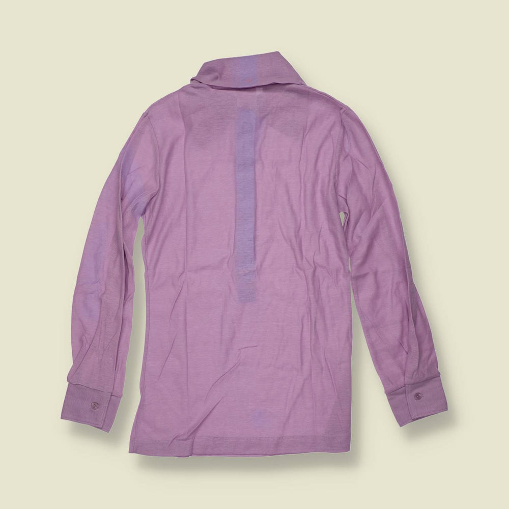 1970s | TGL | Deadstock Contrast Placket Blouse | Lilac - 6