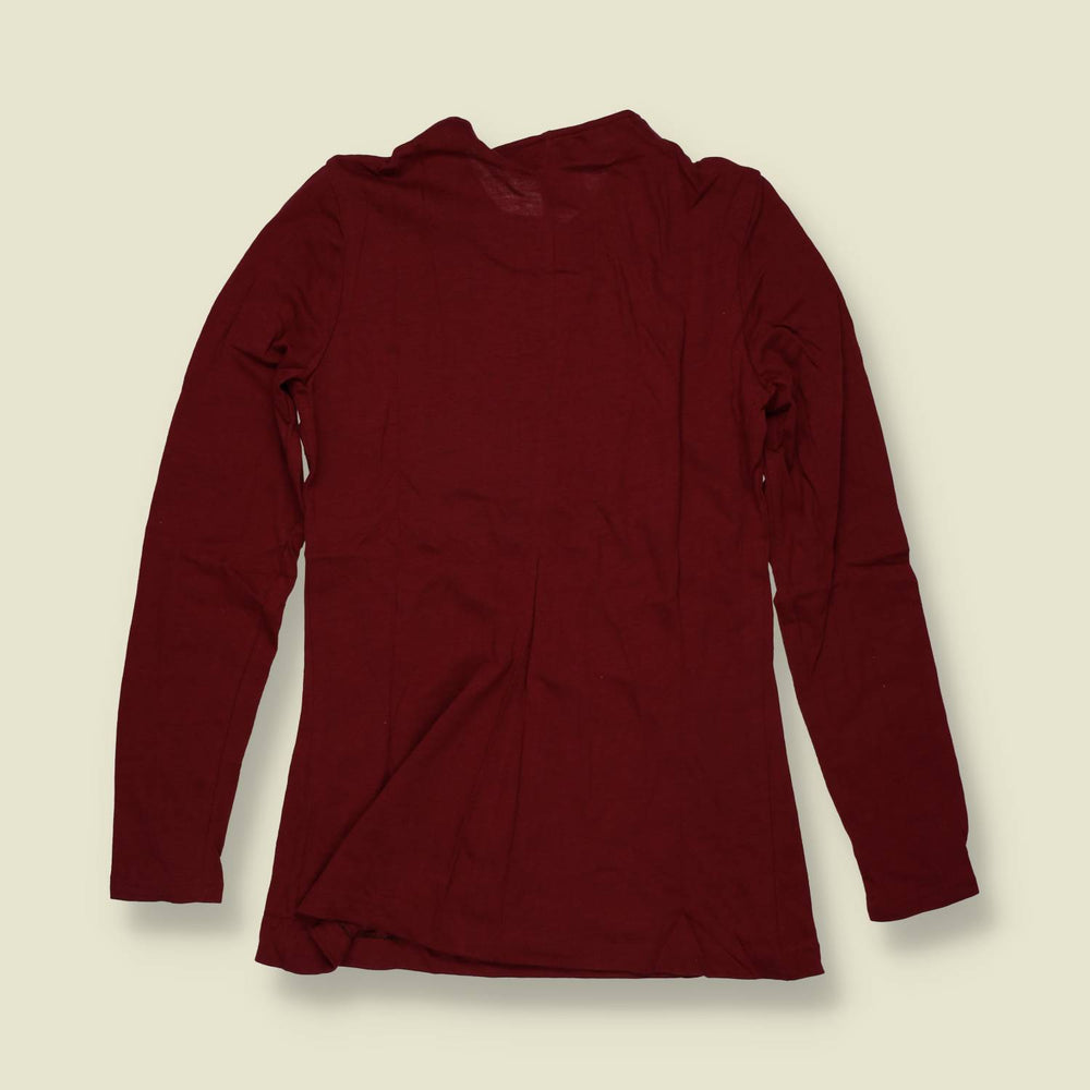 1970s | TGL | Deadstock Button Sleeve Blouse | Burgundy - 6