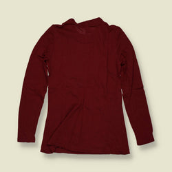1970s | TGL | Deadstock Button Sleeve Blouse | Burgundy - 6