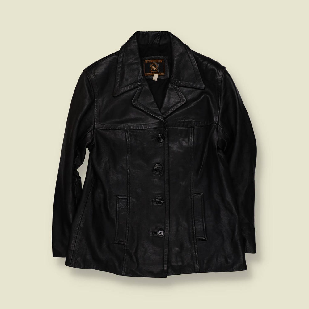 1990s | Leather Jacket | Black - 10