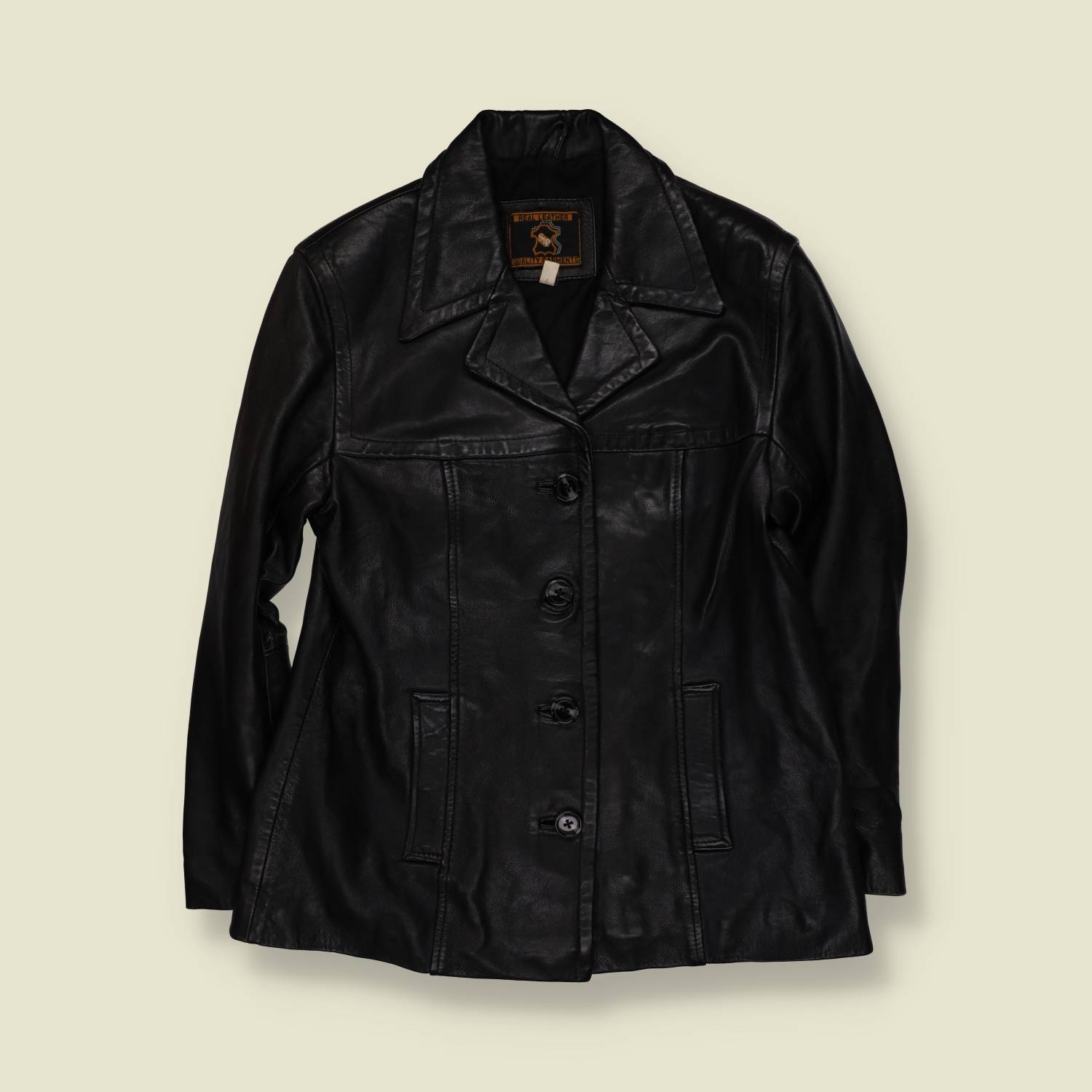 1990s | Leather Jacket | Black - 10