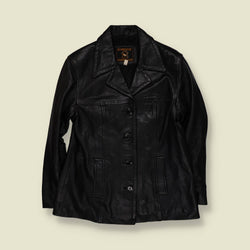 1990s | Leather Jacket | Black - 10