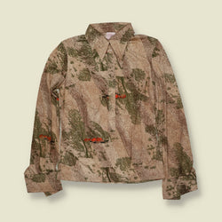 1970s | TGL | Deadstock Novelty Landscape Print Blouse | Beige - 8