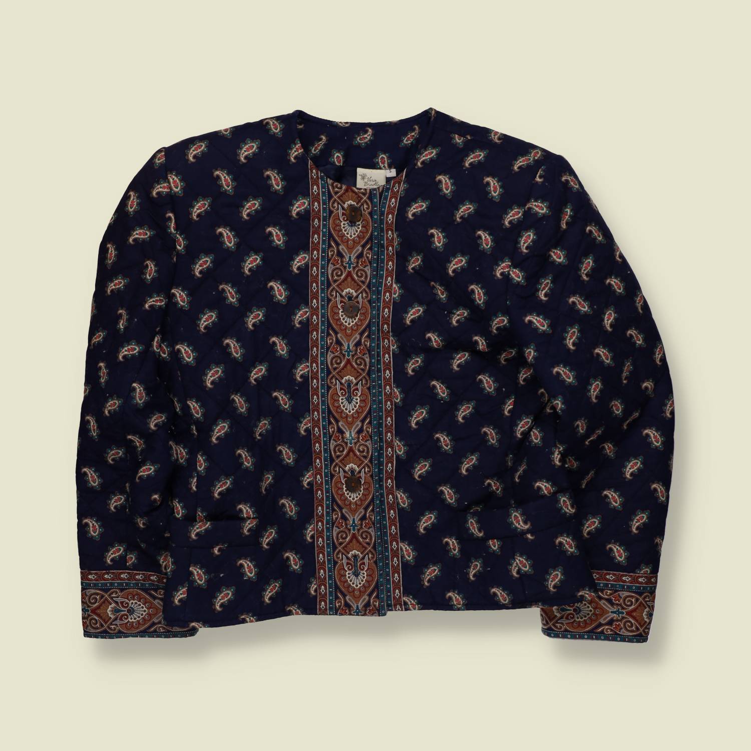 1980s | Vera Bradley | Quilted Cotton Jacket | Navy Paisley - 12