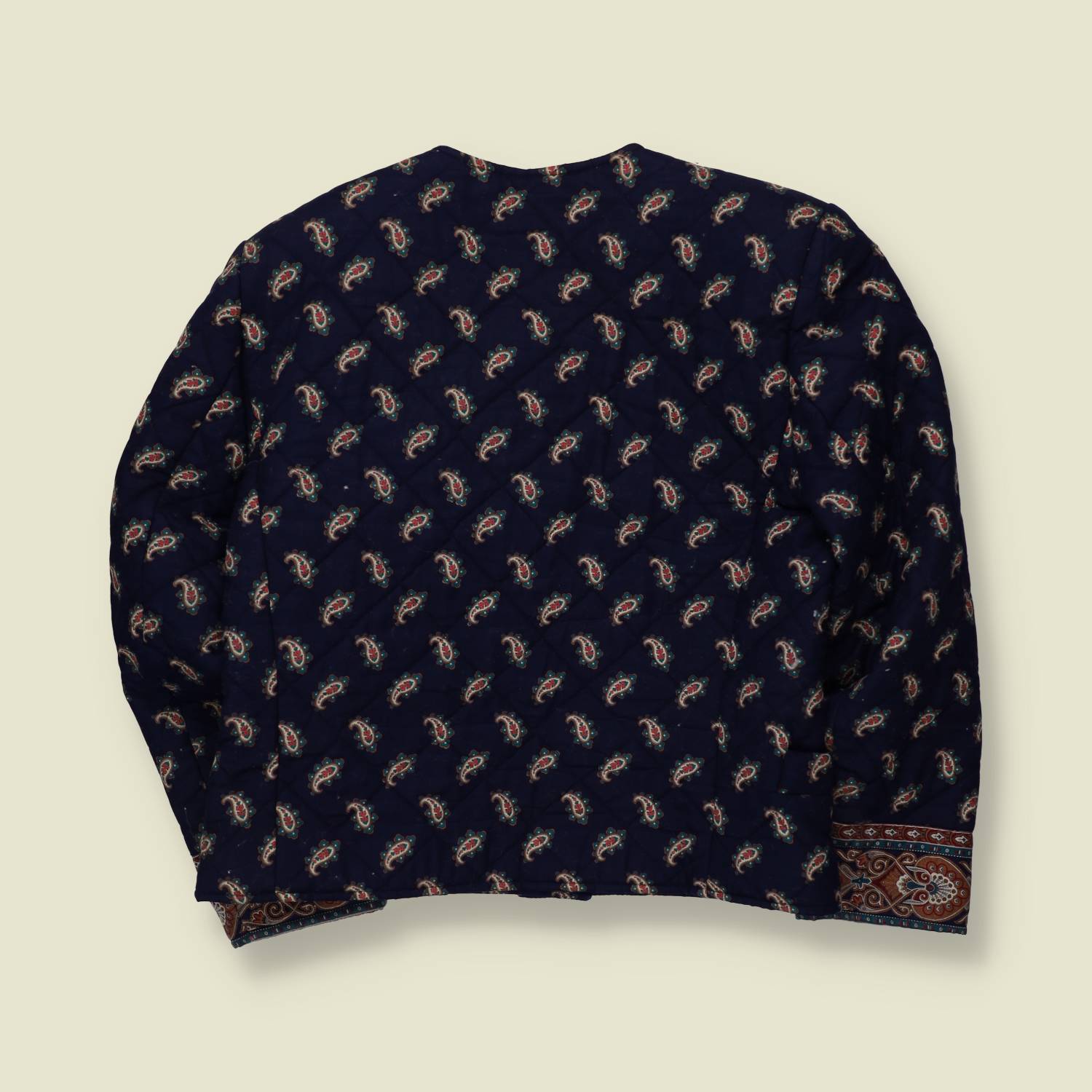 1980s | Vera Bradley | Quilted Cotton Jacket | Navy Paisley - 12