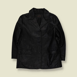 1990s | Vera Pelle | Leather Jacket | Black - 14