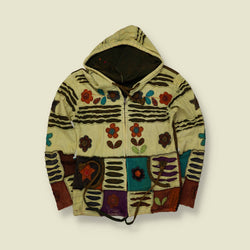 1990s/2000s | Patchwork Hooded Top | Cream - 8