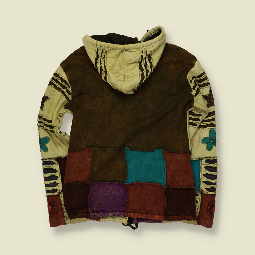 1990s/2000s | Patchwork Hooded Top | Cream - 8