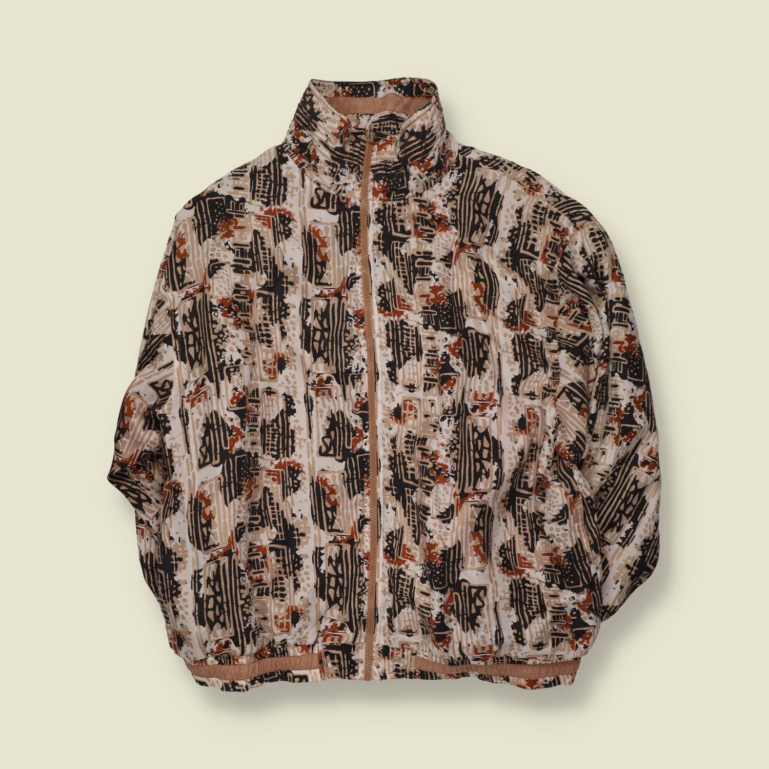 1980s | Abstract Print Silk Bomber Jacket | Multi - 18