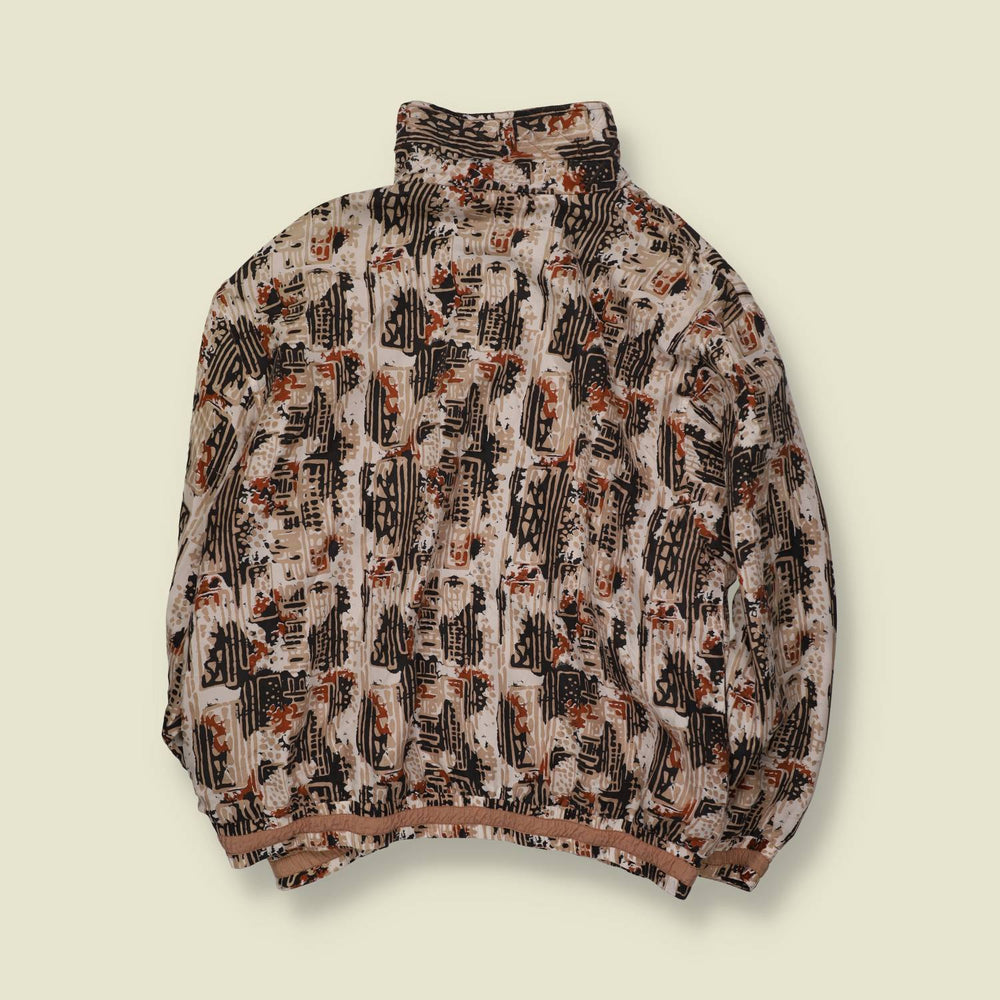 1980s | Abstract Print Silk Bomber Jacket | Multi - 18