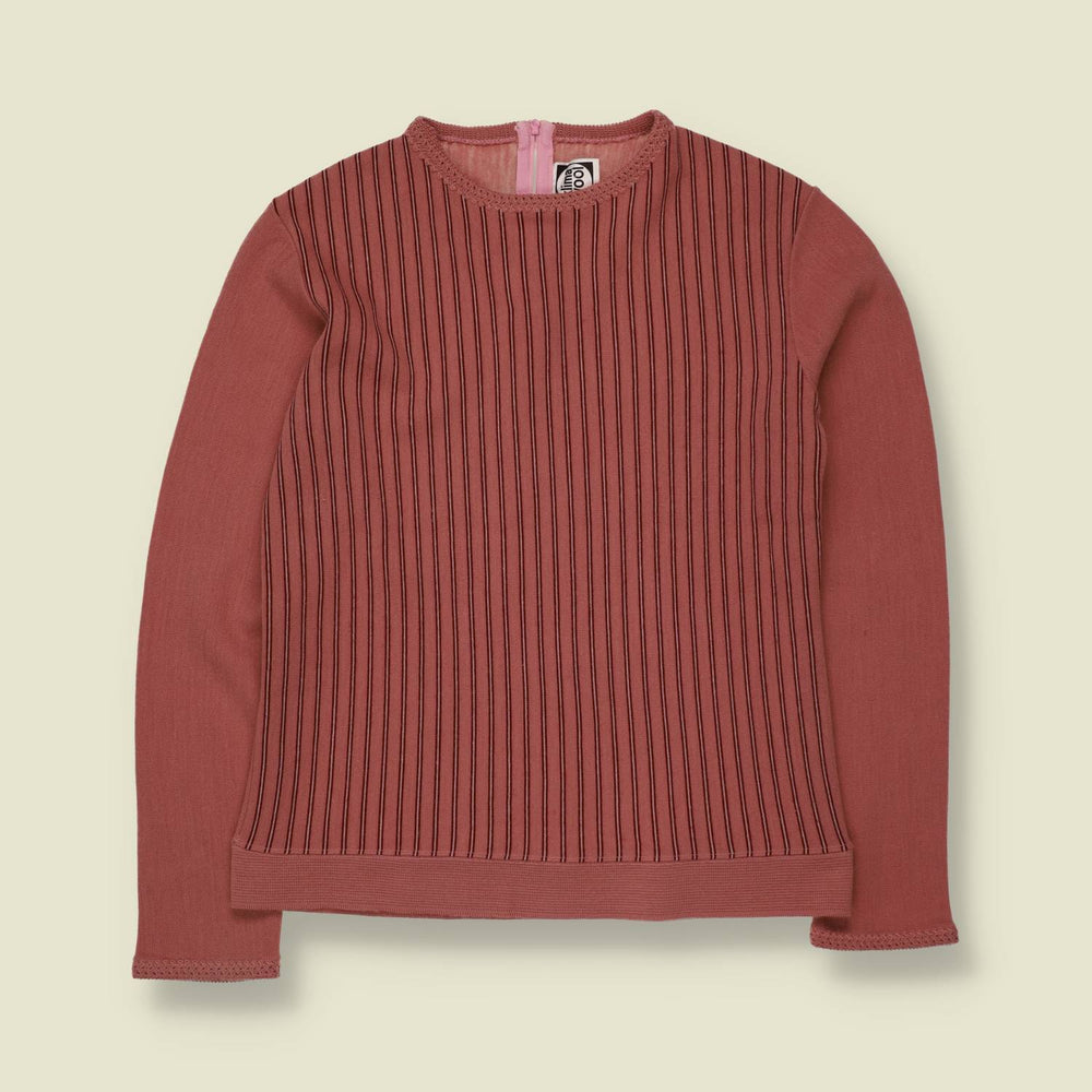 1970s | Clima Wool | Striped Knit Top | Dusty Rose - 6