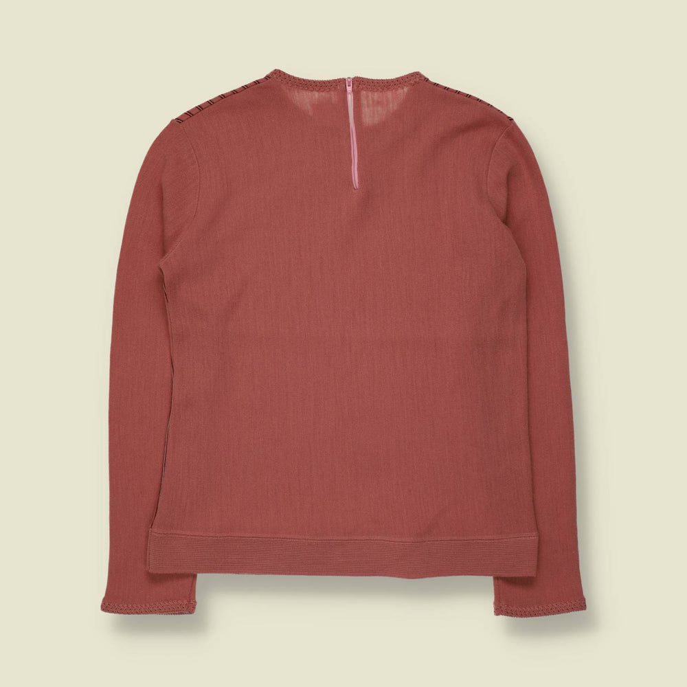 1970s | Clima Wool | Striped Knit Top | Dusty Rose - 6