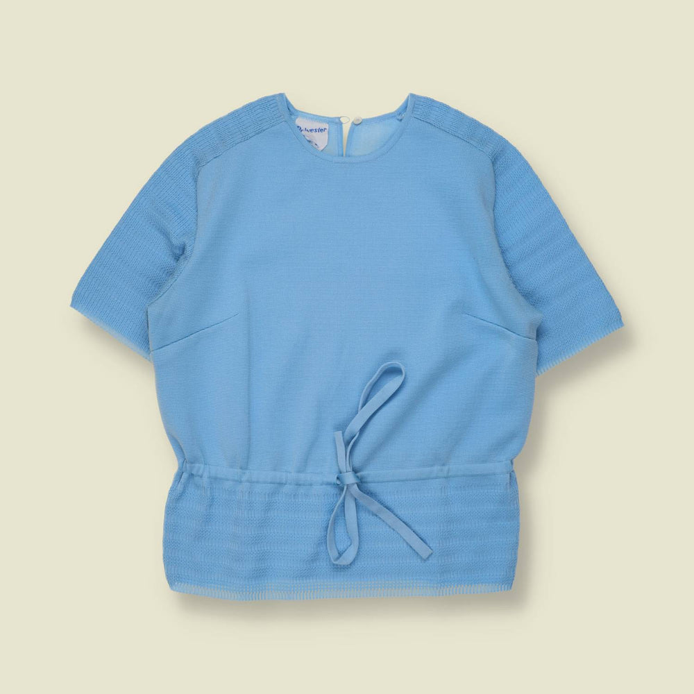 1970s | Tie Waist Top | Blue - 8