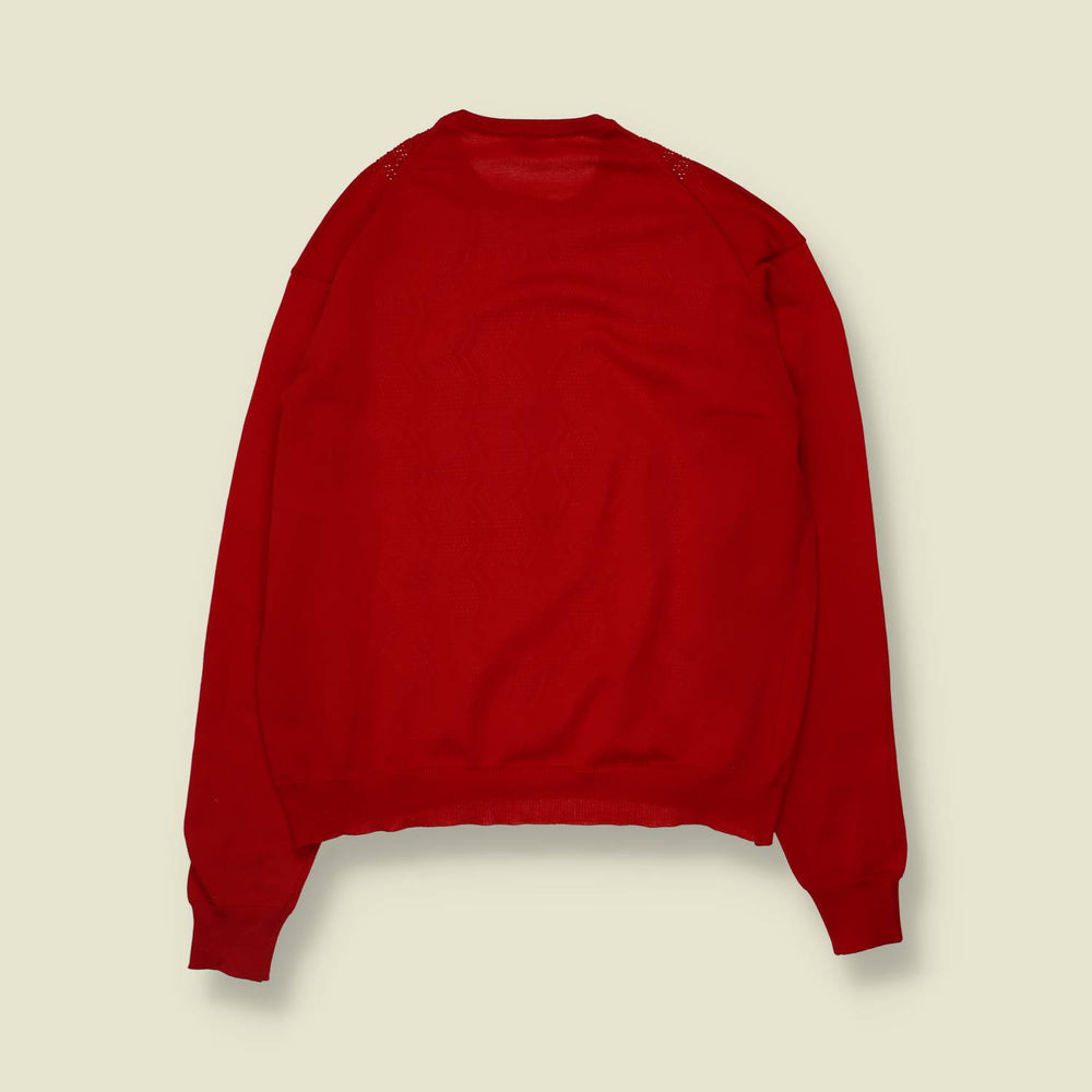 1970s | Textured Knit Top | Red - 14