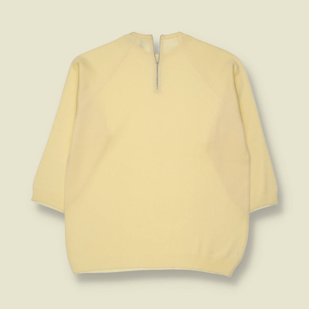 1970s | Feldt Basel | Tricot Knit Top | Pastel Yellow - 10