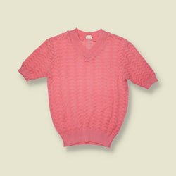 1970s | Crochet Knit Top | Pink - 6