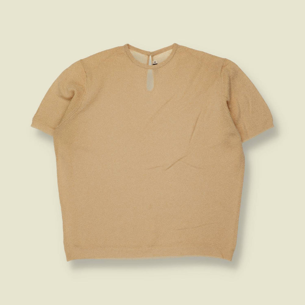 1970s | Textured Knit Top | Beige - 12