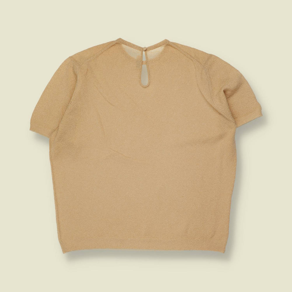 1970s | Textured Knit Top | Beige - 12