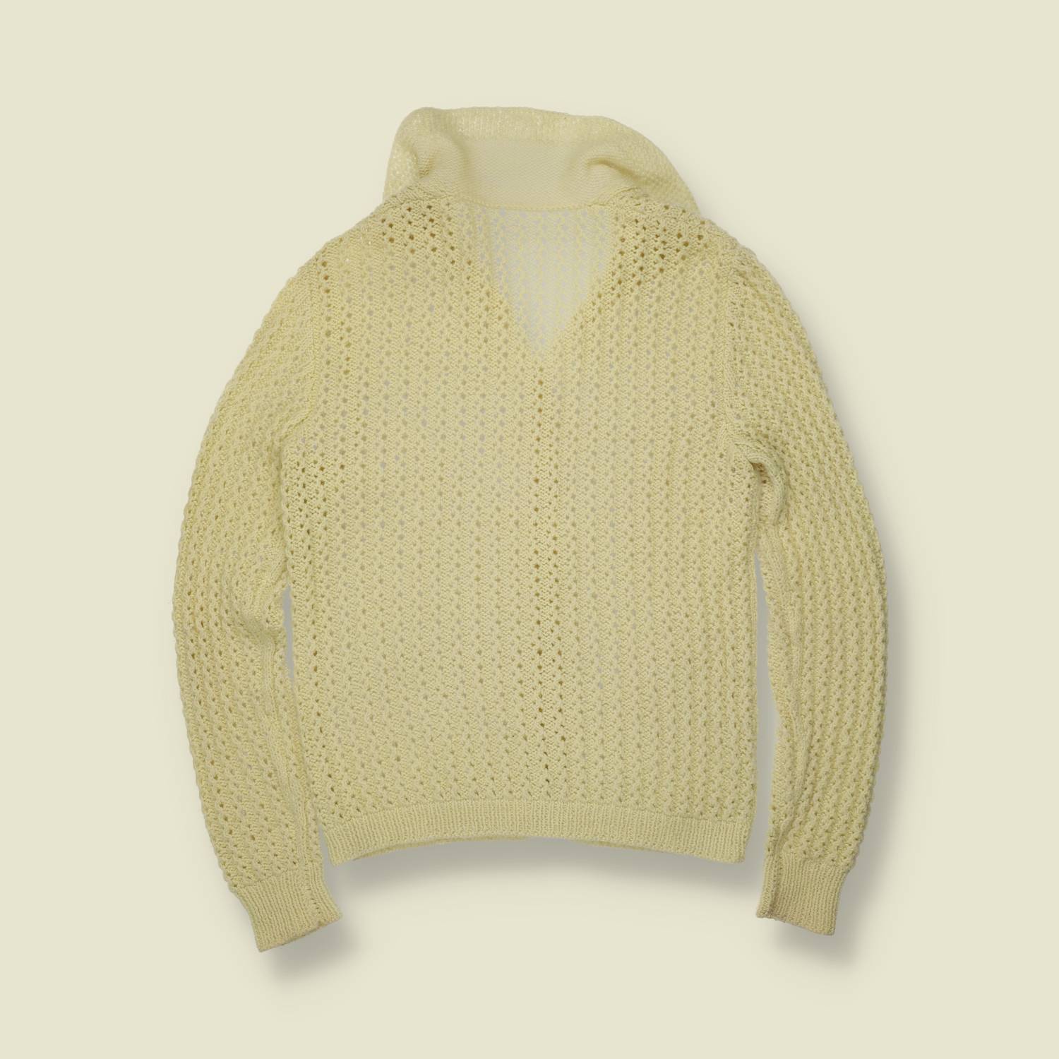 1960s | Crochet Knit Cardigan | Cream - 10