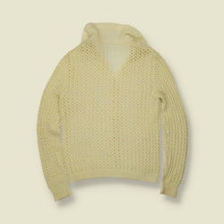1960s | Crochet Knit Cardigan | Cream - 10