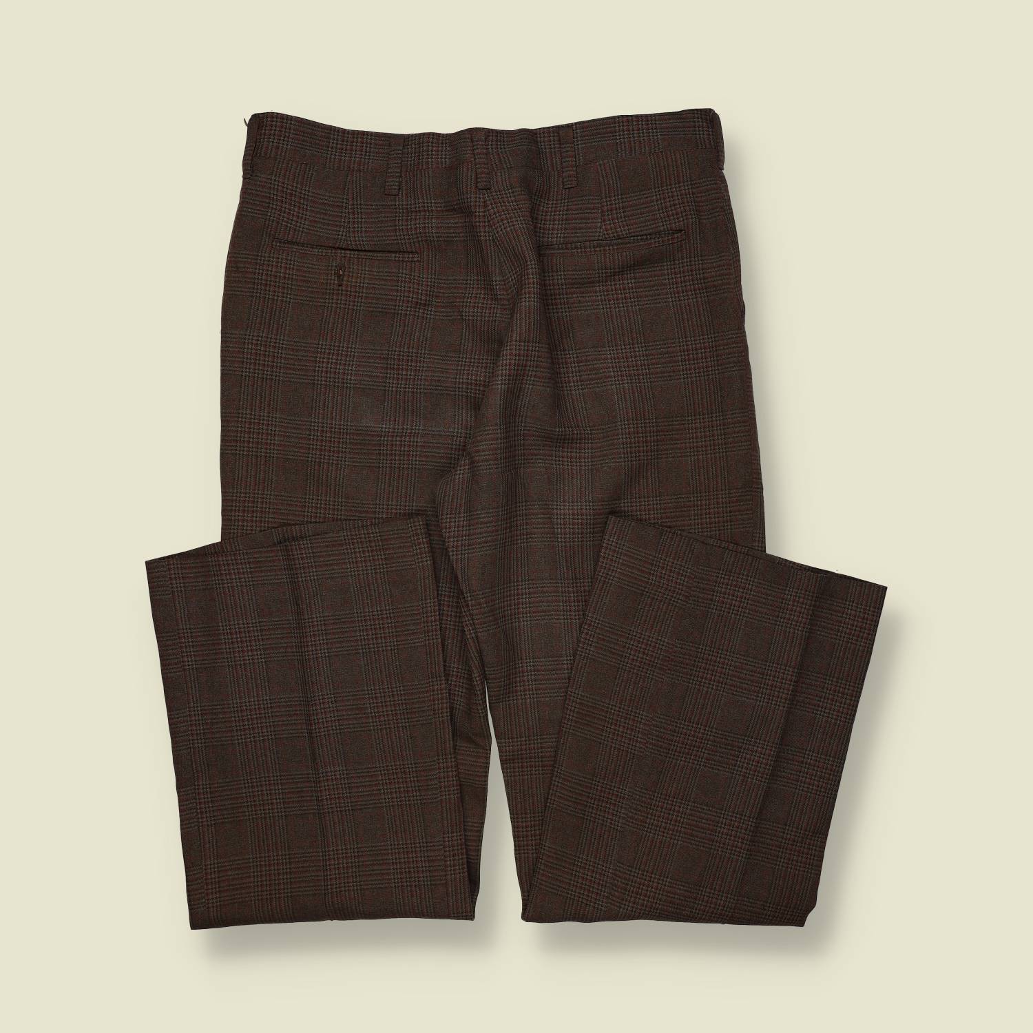 1970s | Check Trousers | Brown Plaid – w34