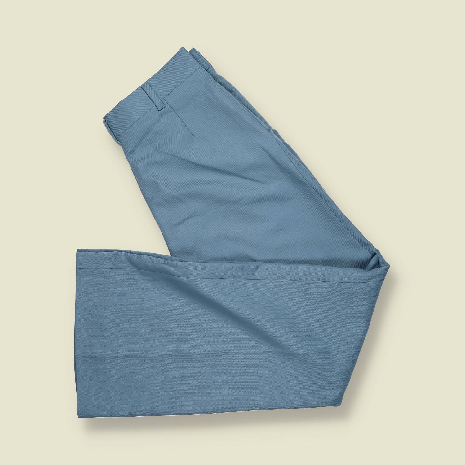 1970s | Tailored Trousers | Poly Blend | Powder Blue – w32