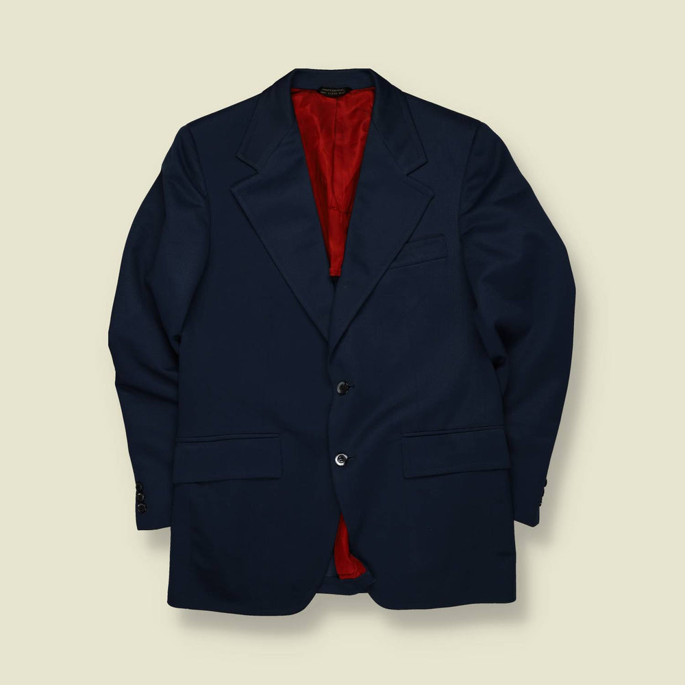 1970s | The Sovereign | Tailored Blazer Jacket | Navy with Red Lining – S