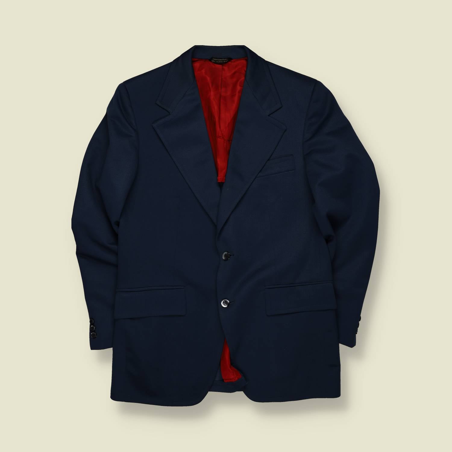 1970s | The Sovereign | Tailored Blazer Jacket | Navy with Red Lining – S