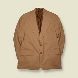 1970s | Unbranded | Tailored Blazer Jacket | Tan Wool – L