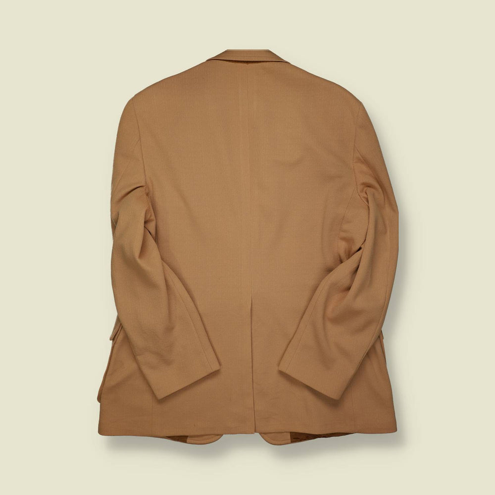 1970s | Unbranded | Tailored Blazer Jacket | Tan Wool – L