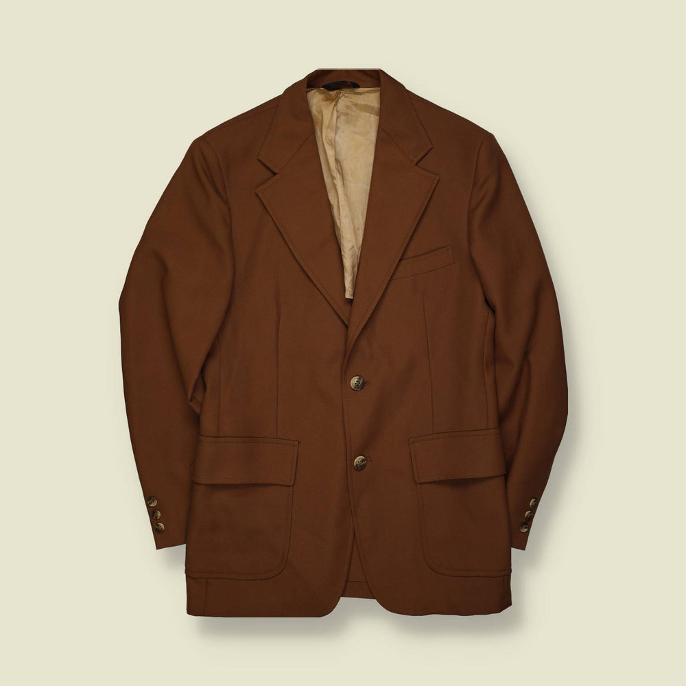 1970s | Youngs | Tailored Blazer Jacket | Brown Wool – S
